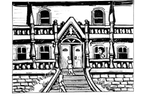 Maniac Mansion Preliminary Sketch - Figure 2